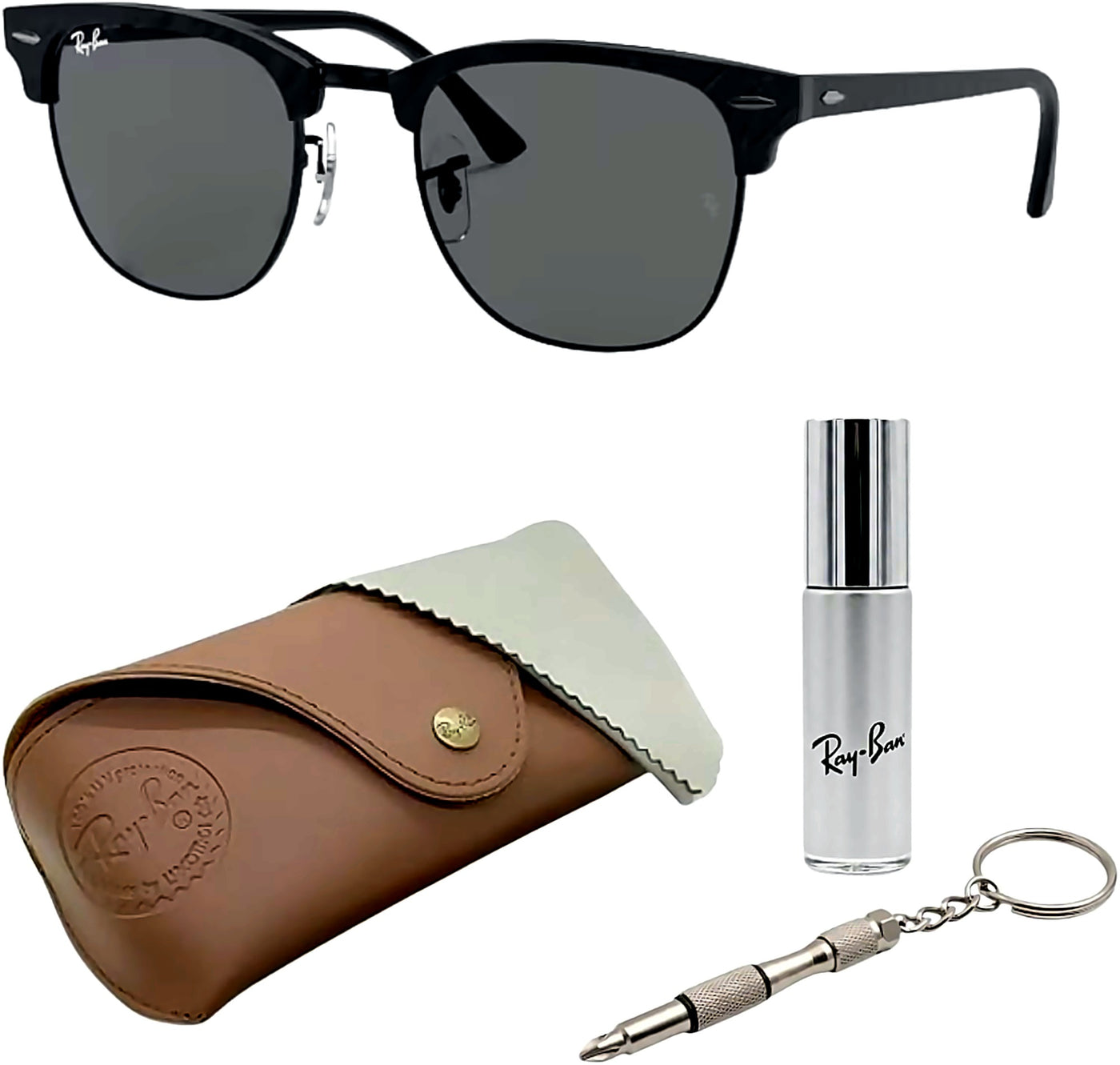 Ray-Ban RB3016 CLUBMASTER MARBLE Square Shaped Sunglasses for Men & Women with Official RAYBAN Eyewe