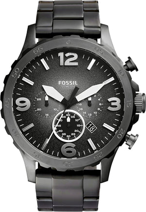 Fossil Nate chronograph watch, stainless steel