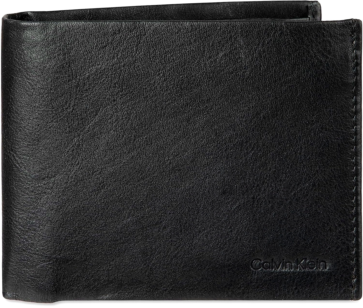 Calvin Klein Men's RFID Leather Minimalist Bifold Wallet with Multiple Card Slots and ID Window