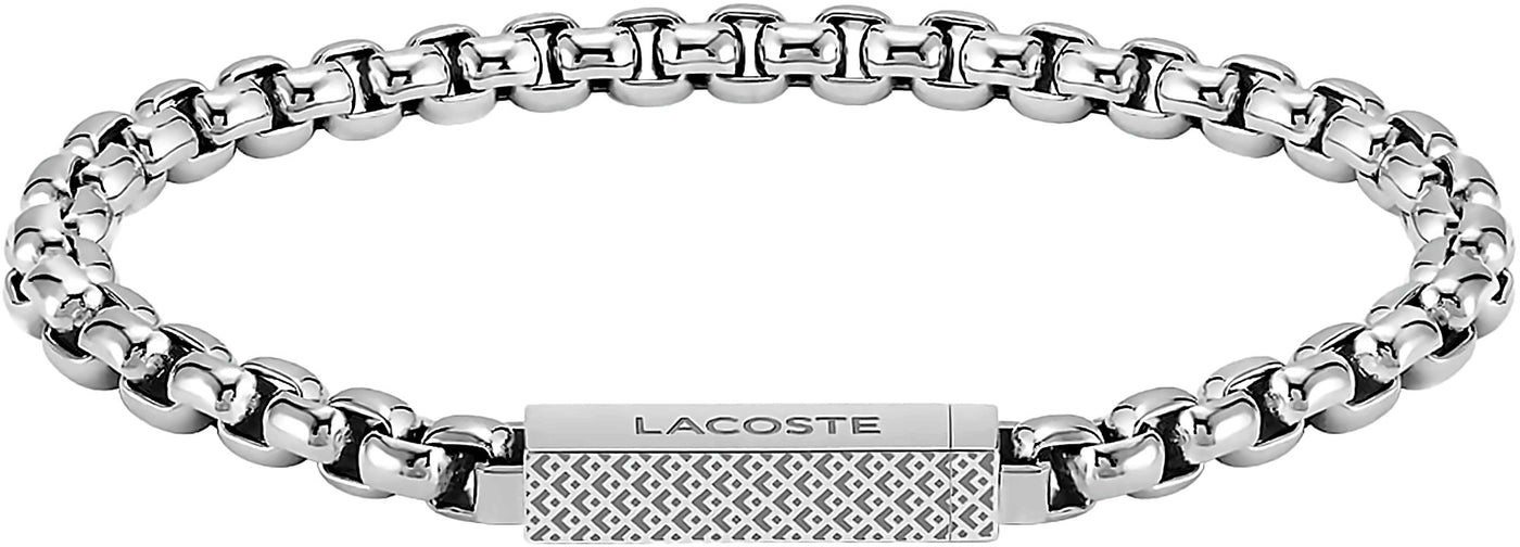 Lacoste Men's Arthor Jewelry Stainless Steel Adjustable Bracelet, Fashionable, For an Everyday Look