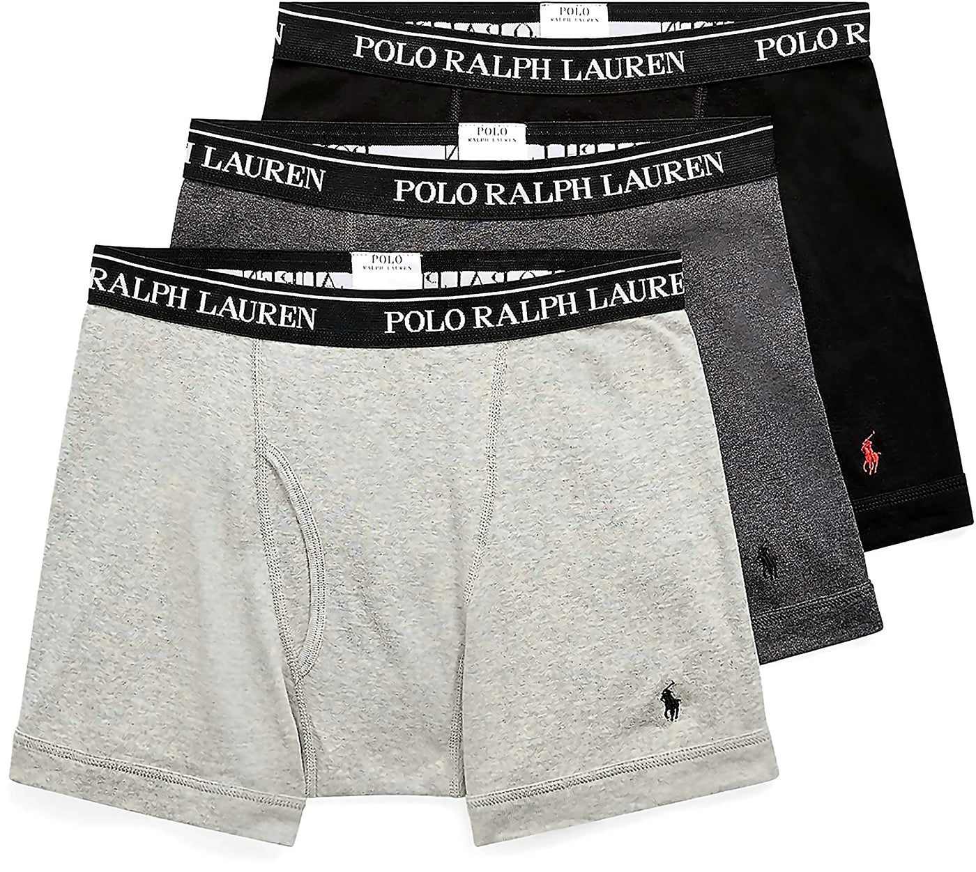 POLO RALPH LAUREN Men's Classic Fit Cotton Boxer Briefs, Trunks & Long Leg Available, 3-Pack