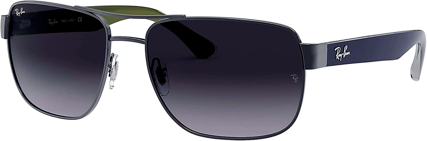 Ray-Ban Mens RB3530 Square Sunglasses, Gunmetal/Light Grey Gradient Dark Grey, 58 mm