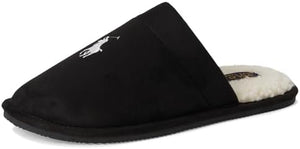 Ralph Lauren Klarence Scuff Slippers — Black/Cream