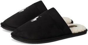 Ralph Lauren Klarence Scuff Slippers — Black/Cream