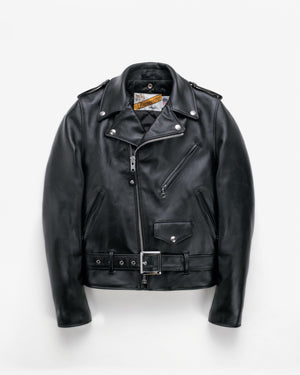 Schott NYC 618 Perfecto motorcycle jacket in black steerhide, front view