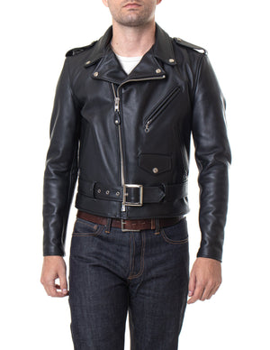 Schott NYC 618 Perfecto worn by model, front view