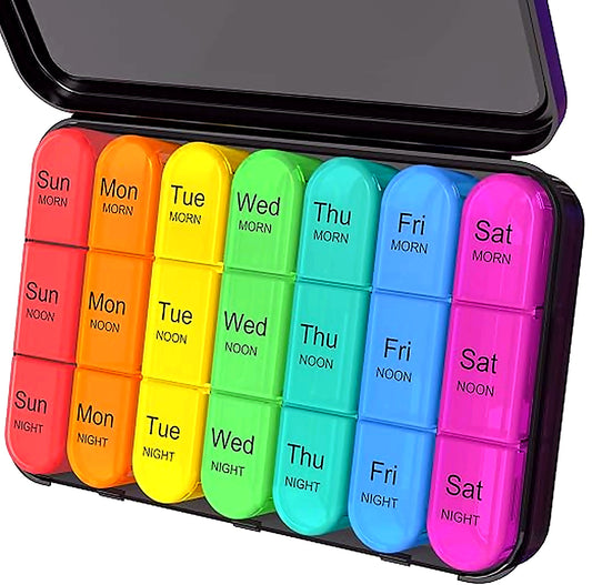 bug hull weekly pill organizer 3x a day daily