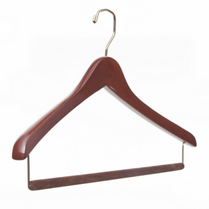 Kirby Allison Luxury Wooden Suit Hanger with felted trouser bar, Traditional finish