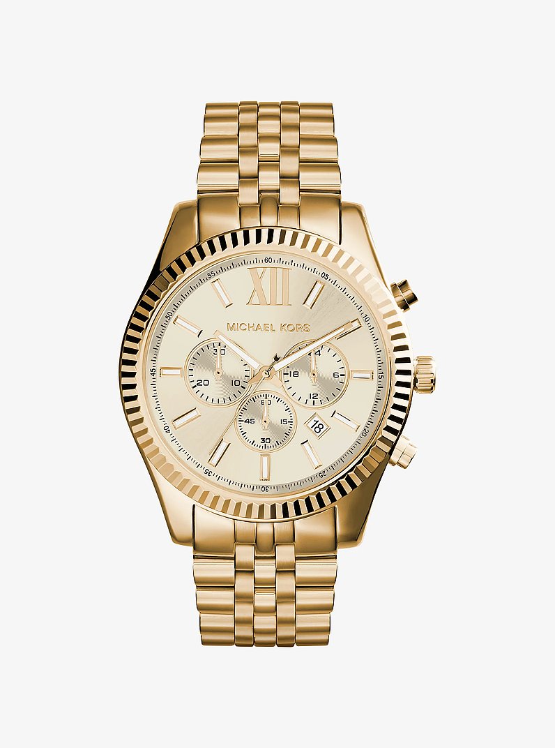 Michael Kors Lexington Men's Gold-Tone Chronograph Watch