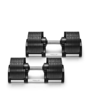 NUOBELL 580 adjustable dumbbell set, front view
