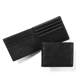 Leatherology Thin Bifold wallet in black full-grain leather