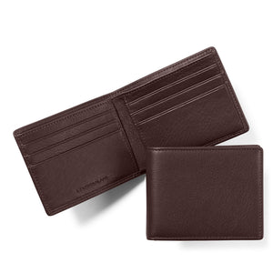 Leatherology Thin Bifold wallet, open view showing card slots