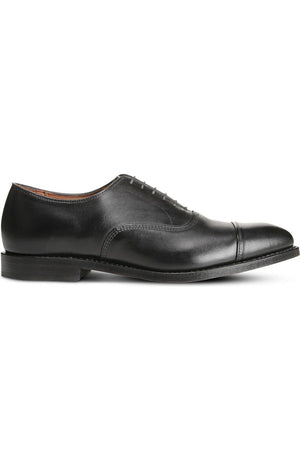 Allen Edmonds Park Avenue cap-toe oxford in black, side profile