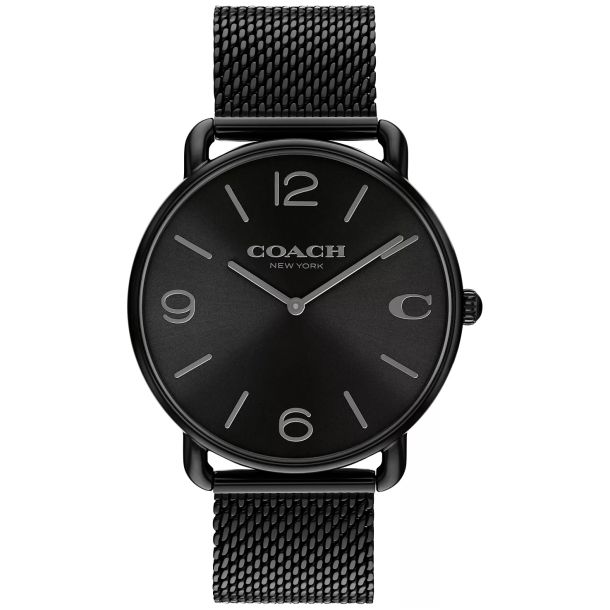 Coach Elliot Men's Watch — Black Ion-Plated Mesh Bracelet, 41mm