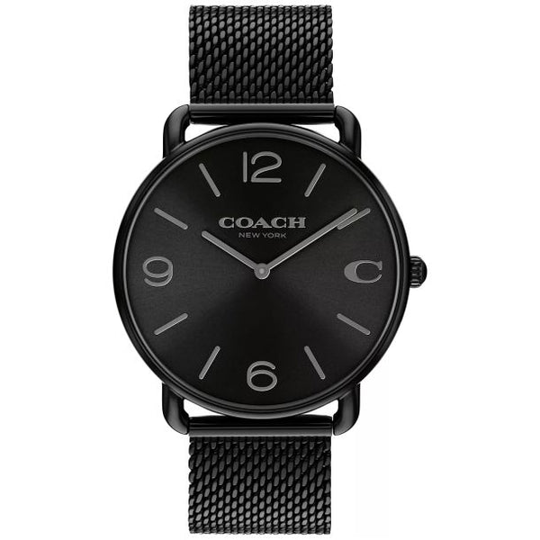 Coach Elliot Men's Watch — Black Ion-Plated Mesh Bracelet, 41mm