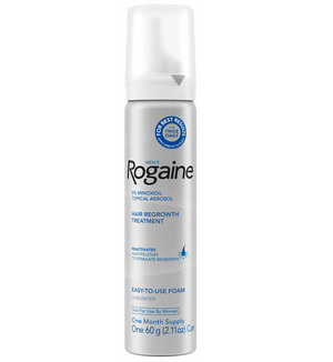 Men's Rogaine 5% Minoxidil unscented foam, product shot