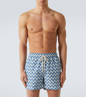 Frescobol Carioca Copacabana swim shorts, blue printed sport cut