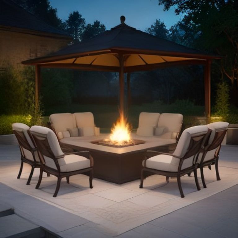 Vakollia 15 Pieces Patio Furniture Set with 44" Propane Gas Fire Pit Table, Outdoor Sectional Wicker — Executive Edition