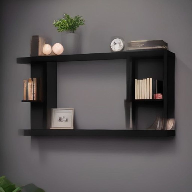 YGEOMER Floating Shelves for Wall, Different Sizes Black Wall Shelves for Living Room, Bathroom, Bed — Executive Edition