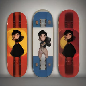 BDTrims 1,2, or 3 Pack Designer-Influenced Pop Art Skateboard Deck Set, Premium 7-Ply Maple, Wall Decor, Customization A | KZ LUXURY