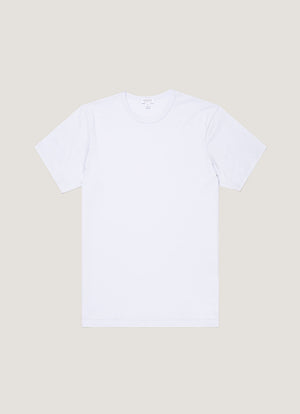Sunspel Classic T-Shirt in blue, front view