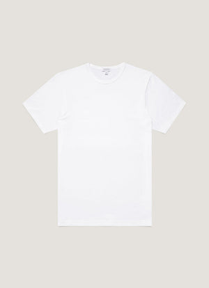 Sunspel Classic T-Shirt in white, front view
