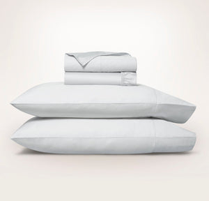 Boll & Branch Signature Hemmed Sheet Set in sky, stacked product shot